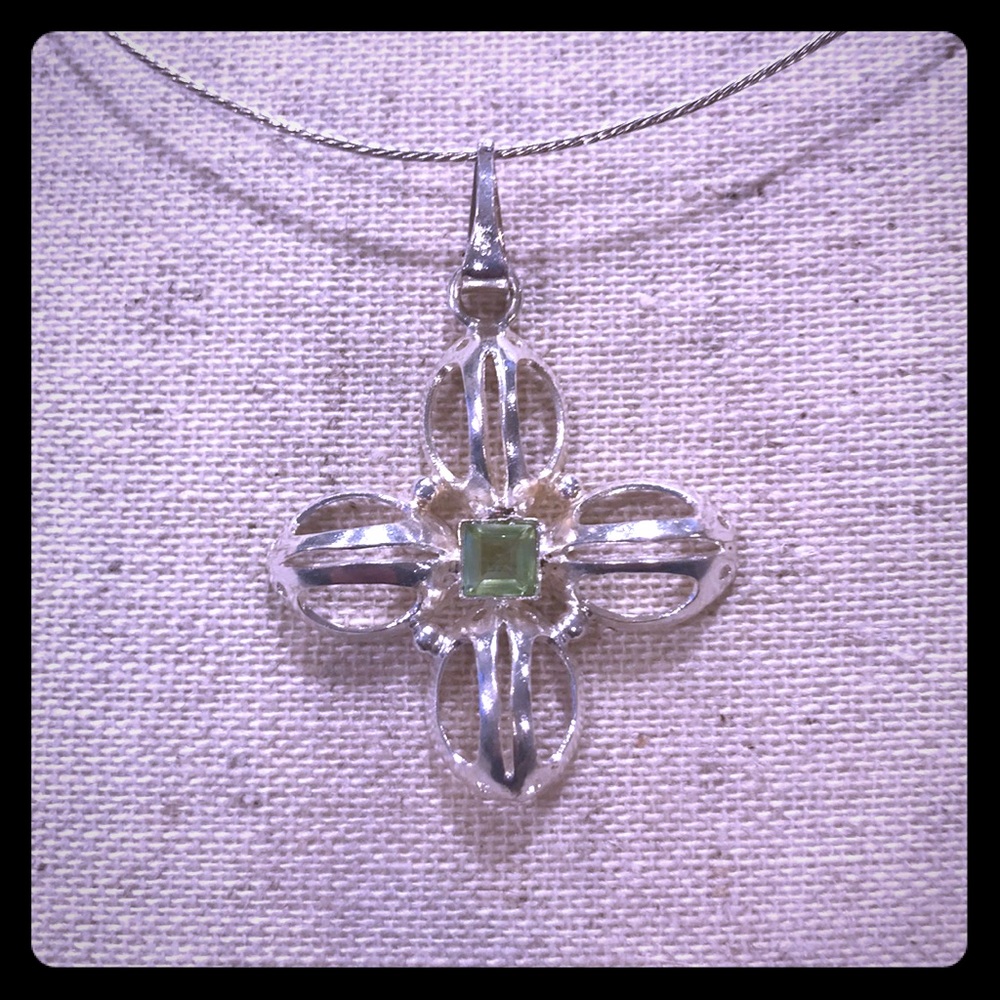 Sterling silver and peridot necklace